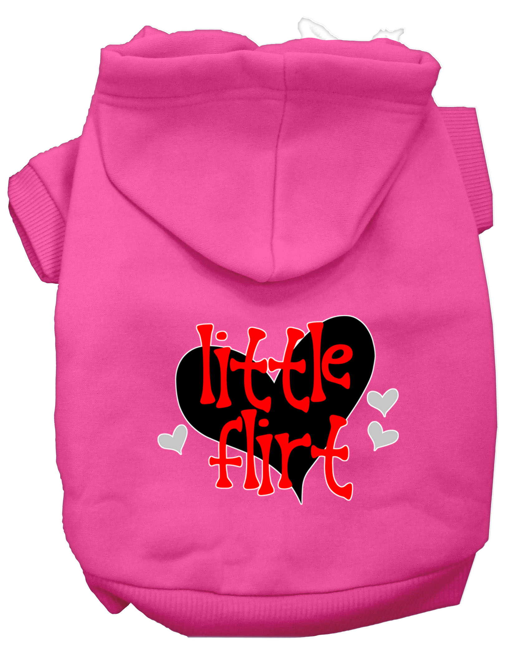 Little Flirt Screen Print Dog Hoodie Bright Pink S